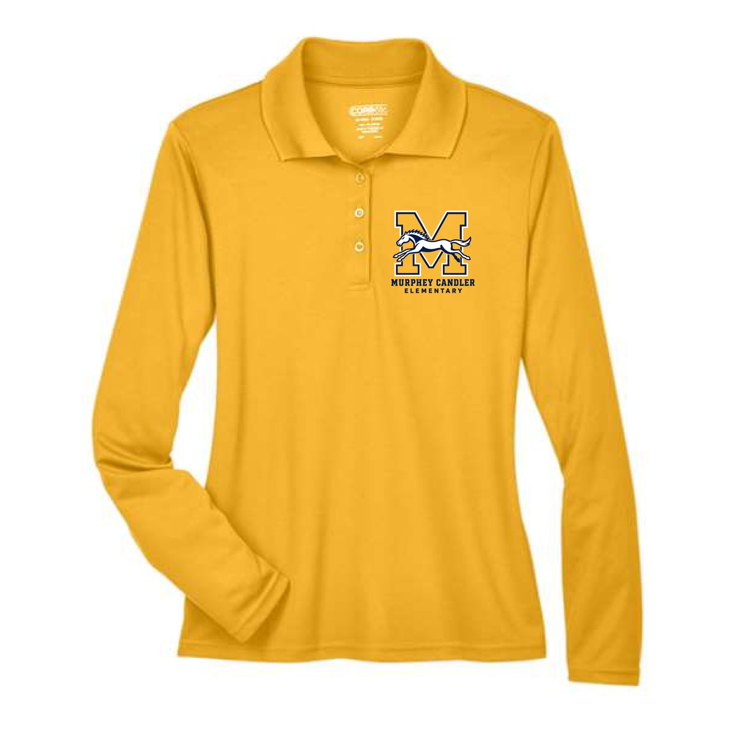 Murphey Candler Embroidered Long Sleeve Polo (Gold)