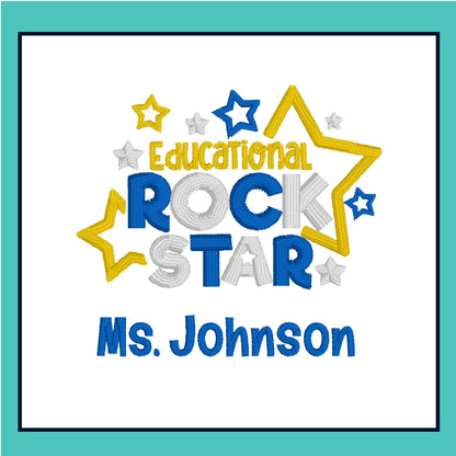 Educational Rock Star Embroidered Polo
