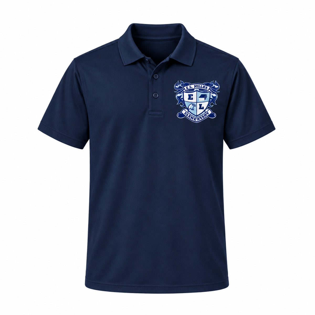 E.L. Miller School Crest Embroidered Polo