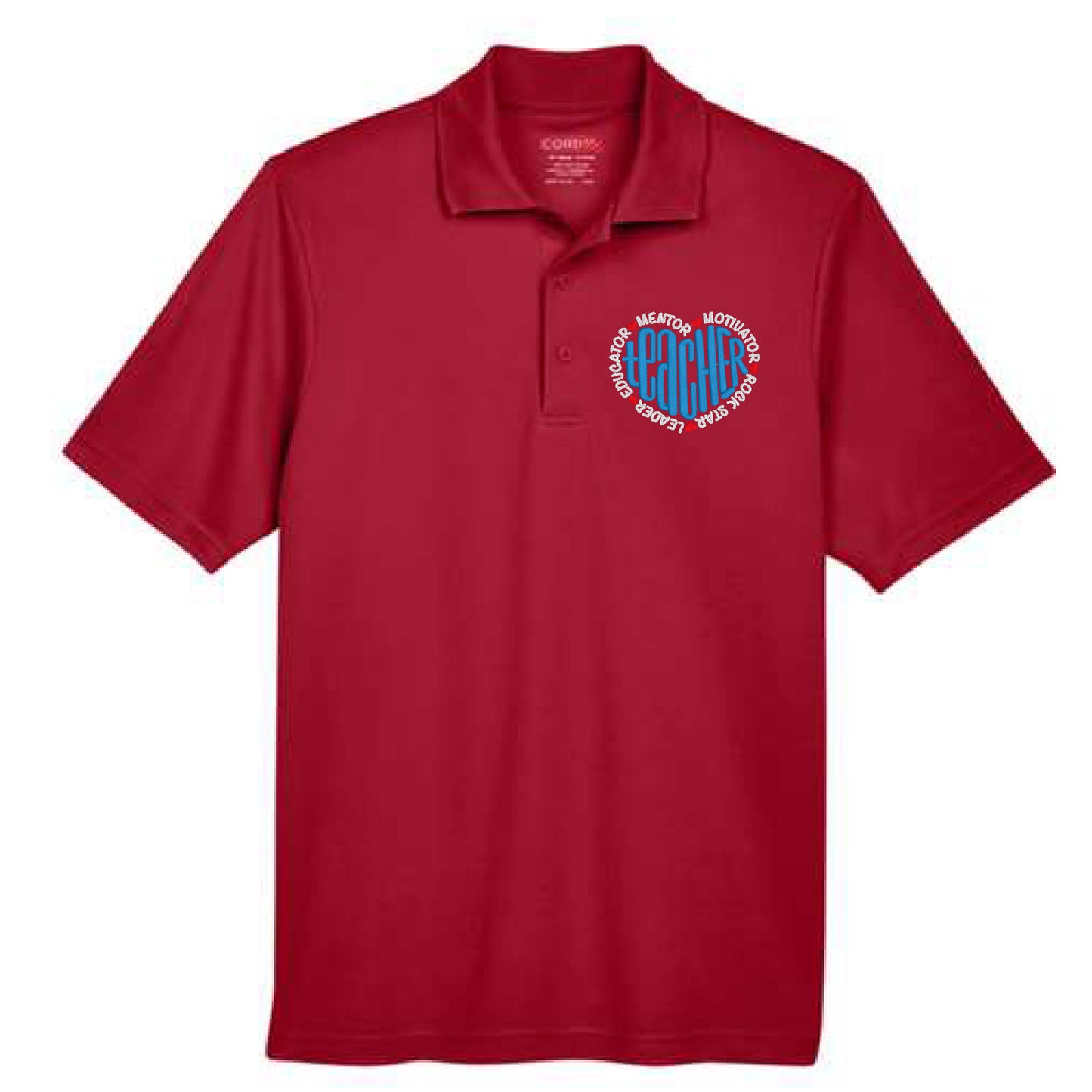 Teacher Love Embroidered Polo
