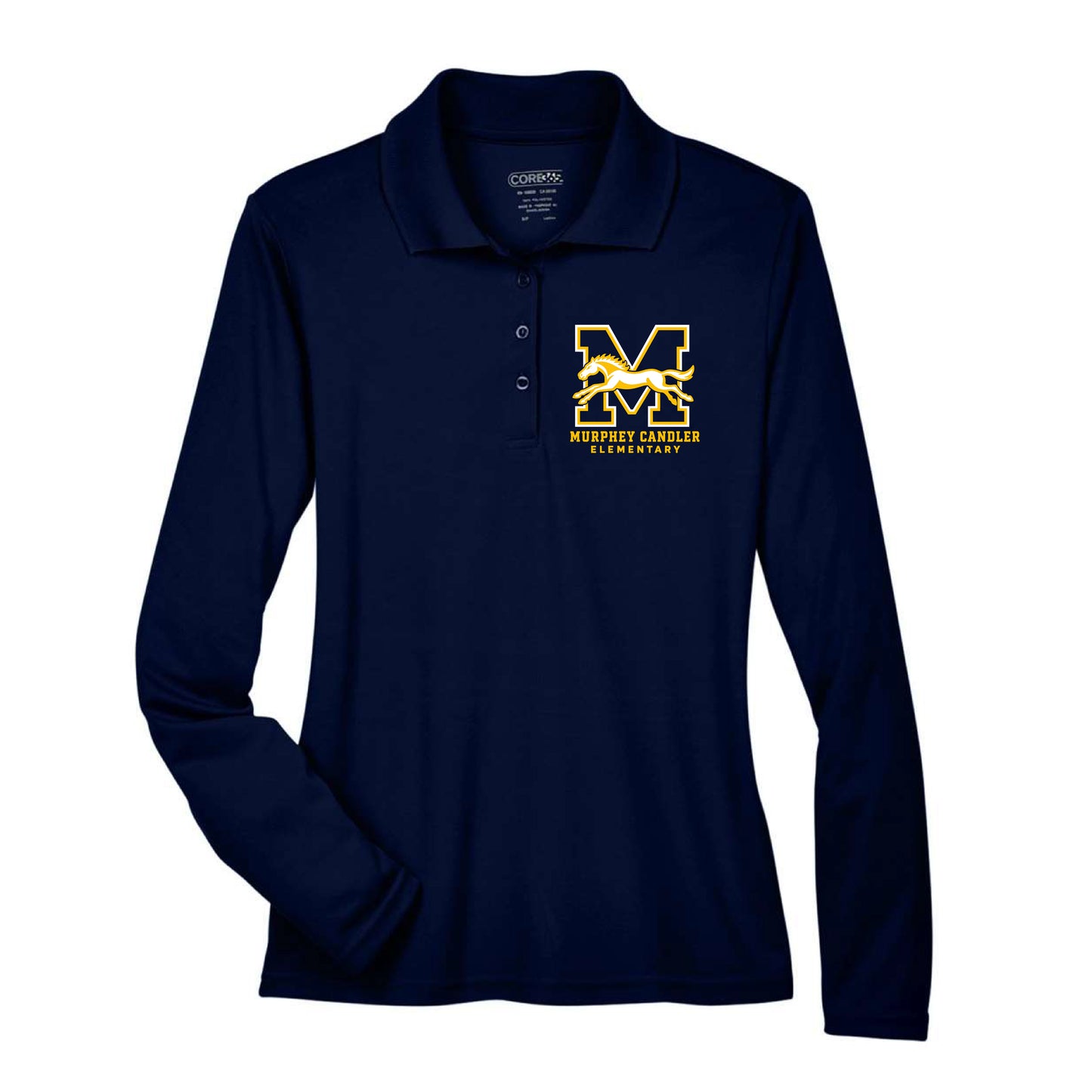 Murphey Candler Embroidered Long Sleeve Polo (Navy)