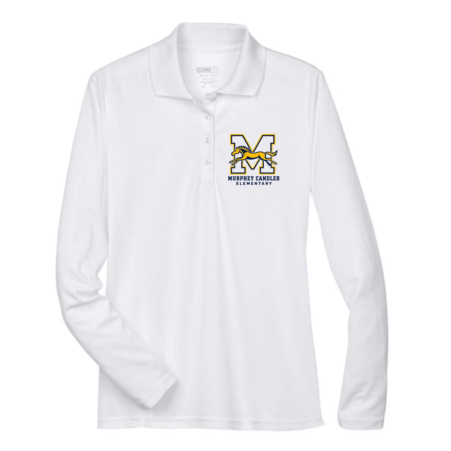 Murphey Candler Embroidered Long Sleeve Polo (White)