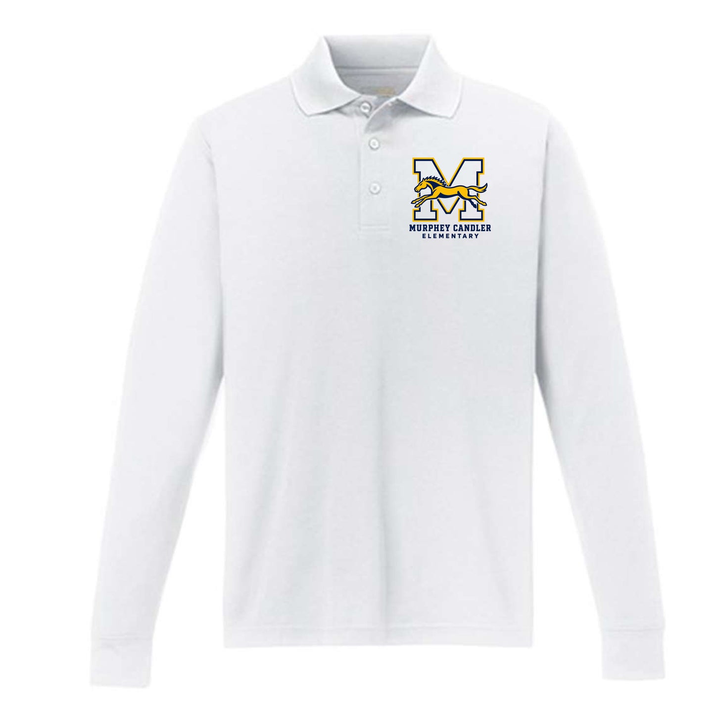 Murphey Candler Embroidered Long Sleeve Polo (White)