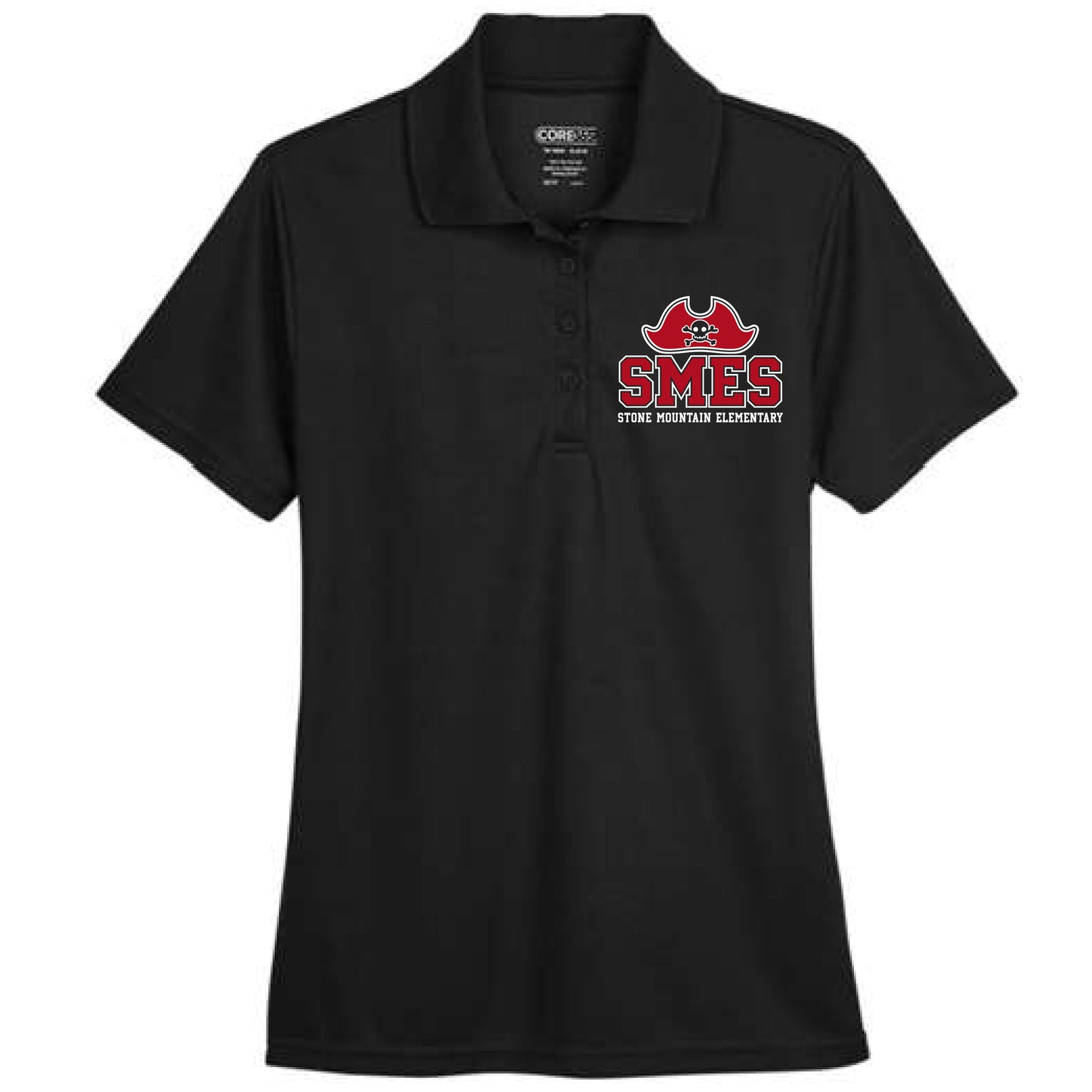 Stone Mountain Pirate Hat Black Polo (Unisex & Ladies)