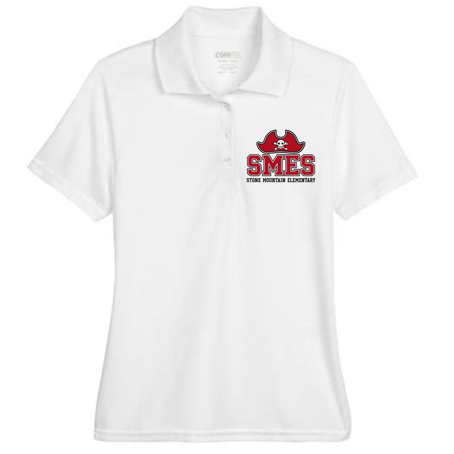 Stone Mountain Pirate Hat White Polo (Unisex & Ladies)